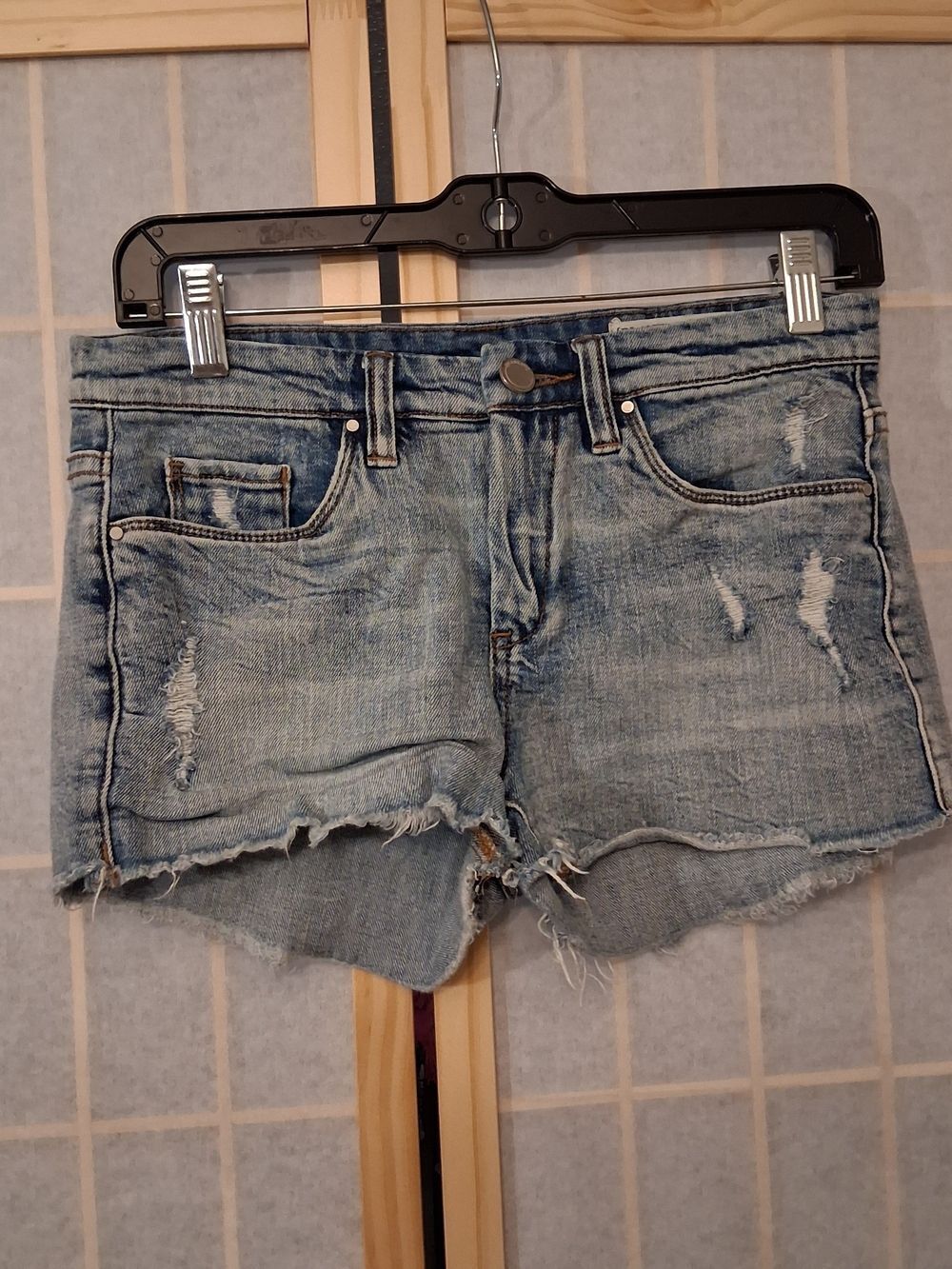 Blank NYC Light Blue Distressed Denim Cutoff Shorts